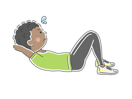 Illustration of a man doing absのイラスト素材
