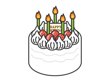 Birthday Cake Illustrationsのイラスト素材