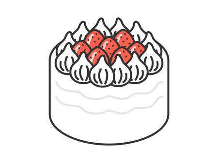 Illustration of strawberry whole cakeのイラスト素材