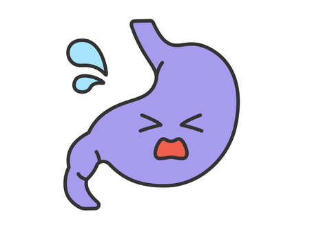 Unhealthy stomach illustrationのイラスト素材