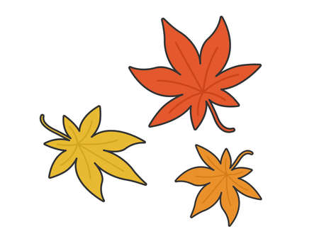 Illustration of leaves of autumn leavesのイラスト素材