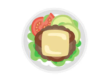 Illustration of cheese loco moco rice bowlのイラスト素材