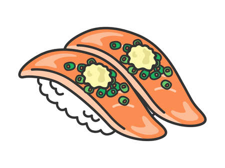 Salmon Sushi Illustrationのイラスト素材