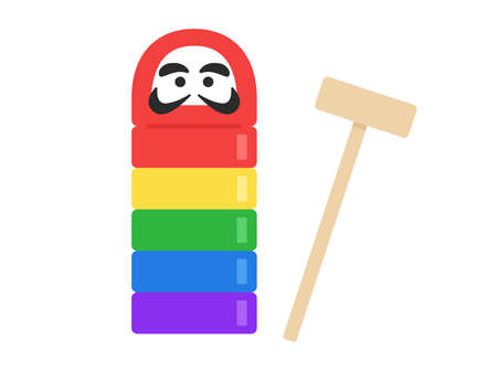 Illustration of a daruma drop toyのイラスト素材