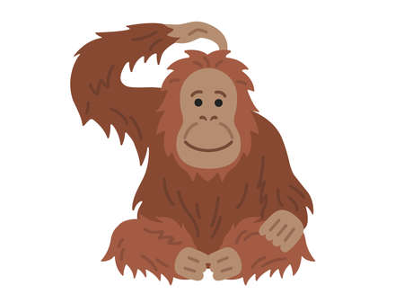 Illustration for Illustration of an orangutan with a head - Royalty Free Image