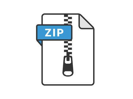 Icon illustration of compressed ZIP file