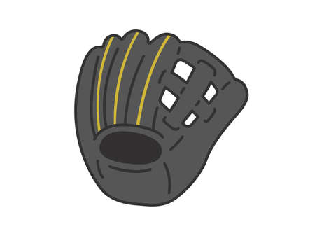 Black Baseball Glove Illustrationのイラスト素材