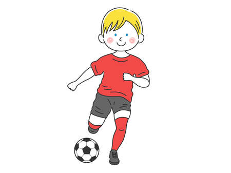 Illustration of white male football playerのイラスト素材