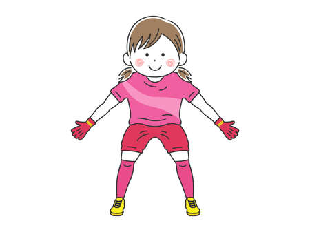 Goalkeeper woman illustrationのイラスト素材