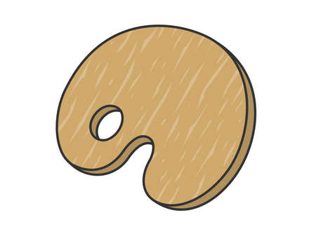Illustration of wooden paint paletteのイラスト素材
