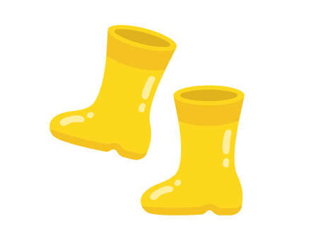Illustration of yellow rain bootsのイラスト素材
