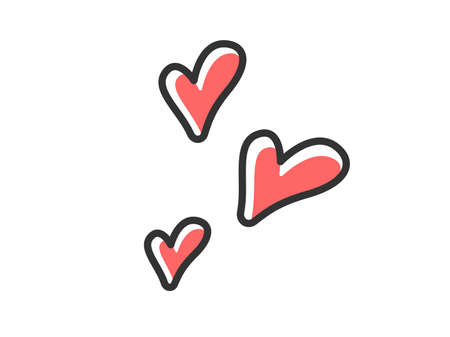 Illustration of triple heart iconのイラスト素材