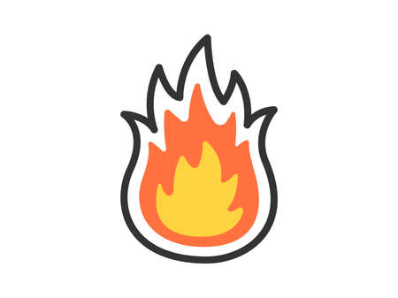 Illustration of flame iconのイラスト素材