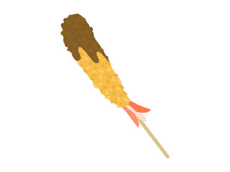 Illustration of shrimp skewer cutlet with sauceのイラスト素材