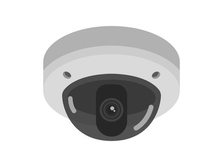 Dome-shaped security camera illustrationのイラスト素材
