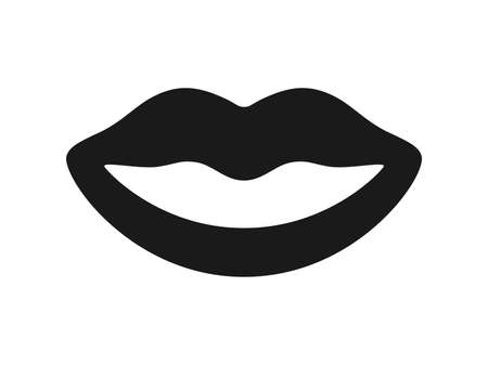 Illustration of human lips iconのイラスト素材