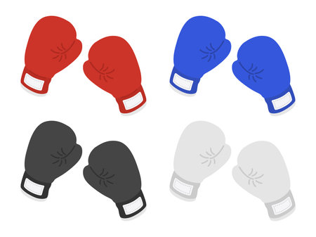 Boxing gloves color variation illustrationのイラスト素材