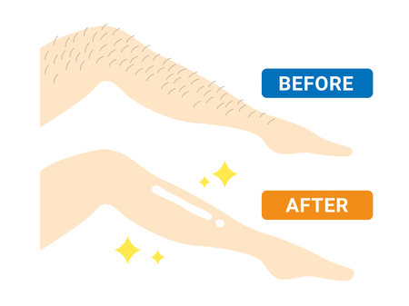 Before-after illustration of a person who has removed his legのイラスト素材
