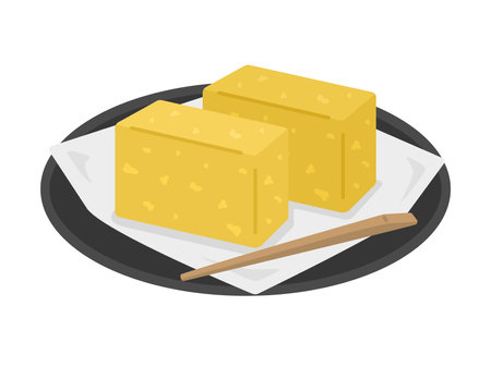 Illustration of a sweet potato on a plateのイラスト素材