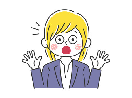 Surprised and surprised, illustration of white business womanのイラスト素材