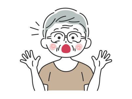 Illustration of an elderly man who is surprised and surprisedのイラスト素材