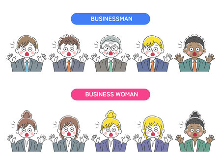 Illustration of a young businessman surprised and surprisedのイラスト素材
