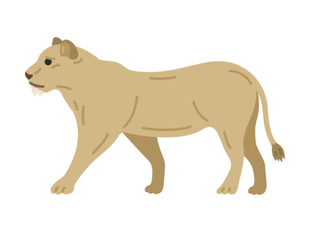 Illustration of a female lion seen from the sideのイラスト素材