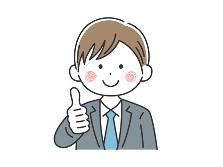 Illustration of businessman making a good signのイラスト素材