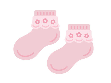 Illustration of kids socks for girlsのイラスト素材