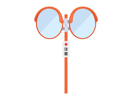 Illustration of two curved mirrorsのイラスト素材