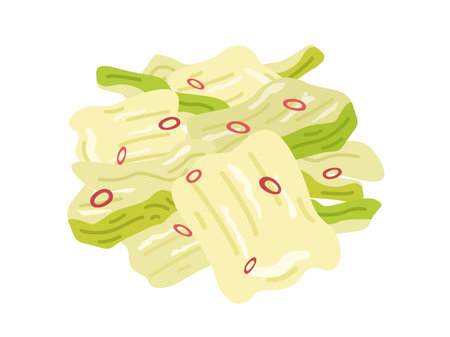 Illustration of lightly pickled Chinese cabbageのイラスト素材