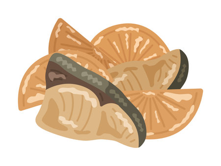 Illustration of boiled yellowtail radishのイラスト素材