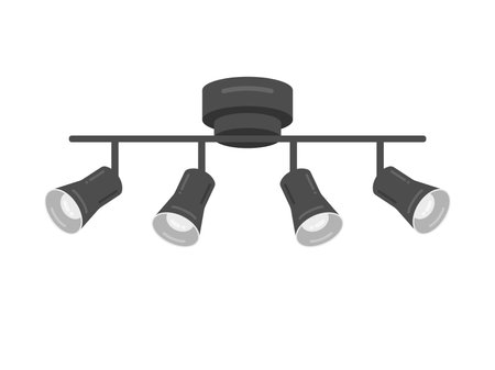 Black, ceiling spotlight illustrationのイラスト素材