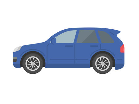 Illustration of an SUV car seen from the sideのイラスト素材