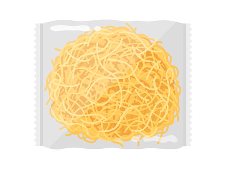 Illustration of dish udon noodles in a bagのイラスト素材