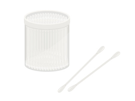 Illustration of a white swab in a cotton swab caseのイラスト素材