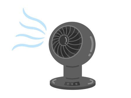 Illustration of a black circulator with cold airのイラスト素材