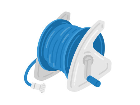 Blue hose reel illustrationのイラスト素材