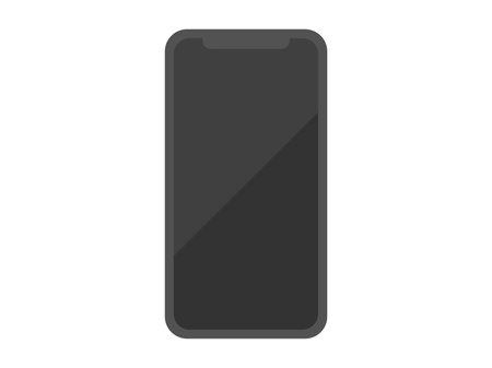 Illustration of a smartphone with a black LCD screenのイラスト素材