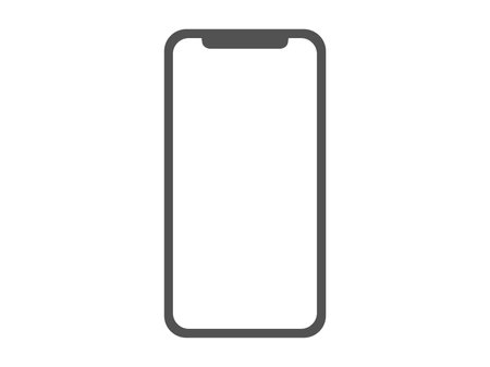 Illustration of a smartphone with a white LCD screenのイラスト素材