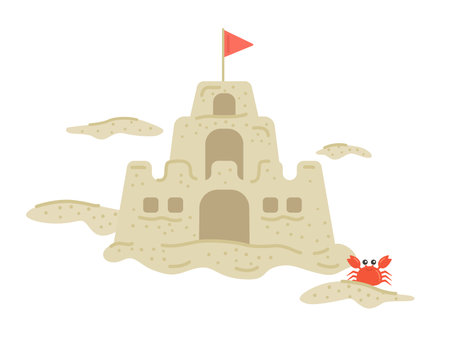 Illustration of a castle made of sandのイラスト素材