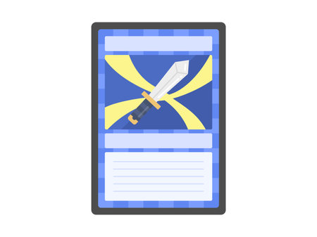Trading cards, illustrations of sword weapon cardsのイラスト素材