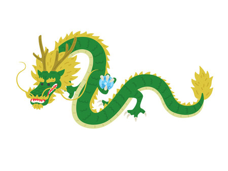 Holding a jade, illustration of a dragonのイラスト素材