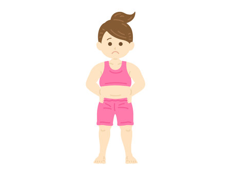 Chubby figure, illustration of a womanのイラスト素材