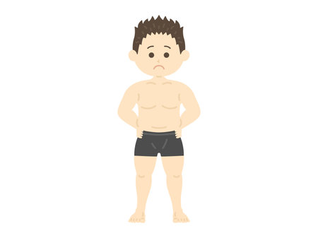 Chubby figure, male illustrationのイラスト素材