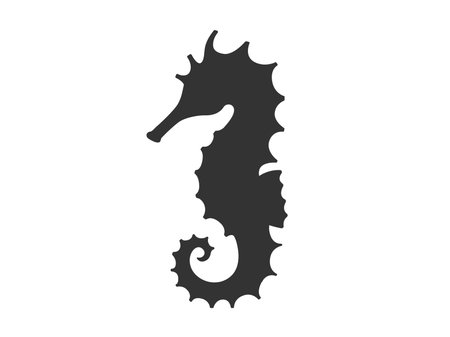 Seahorse silhouette illustrationのイラスト素材