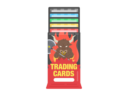 Illustration of opening a booster pack on a trading cardのイラスト素材