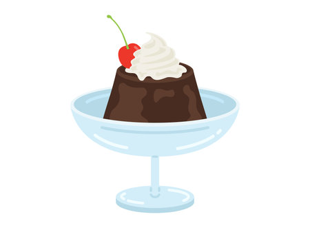 Illustration of coffee jelly served on a plateのイラスト素材