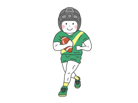 Illustration of a rugby player wearing headgearのイラスト素材