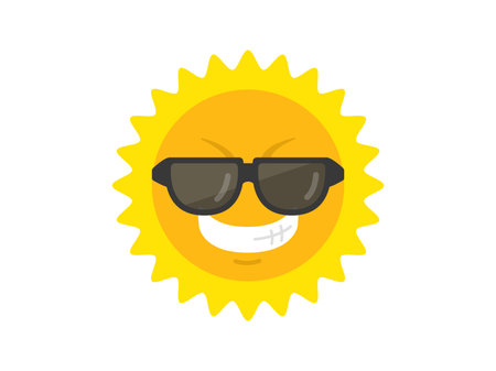 Midsummer sun character illustrationのイラスト素材